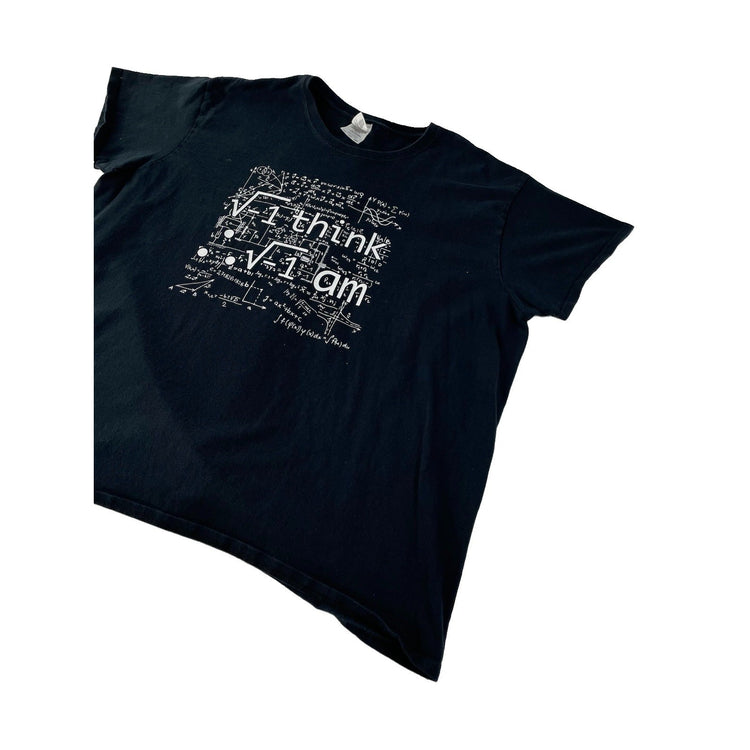 Womens Gildan Black Math Science Humor I Think Therefore I Am T Shirt SIZE 2XL