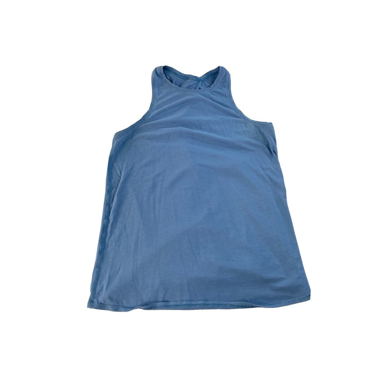Women's Athletic Cross Back Sleeveless Tank Top Blue Size M/L