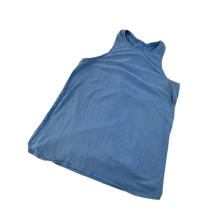 Women's Athletic Cross Back Sleeveless Tank Top Blue Size M/L
