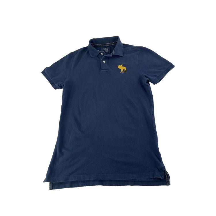 Mens Abercrombie & Fitch Navy Blue Collared T Shirt Size Medium