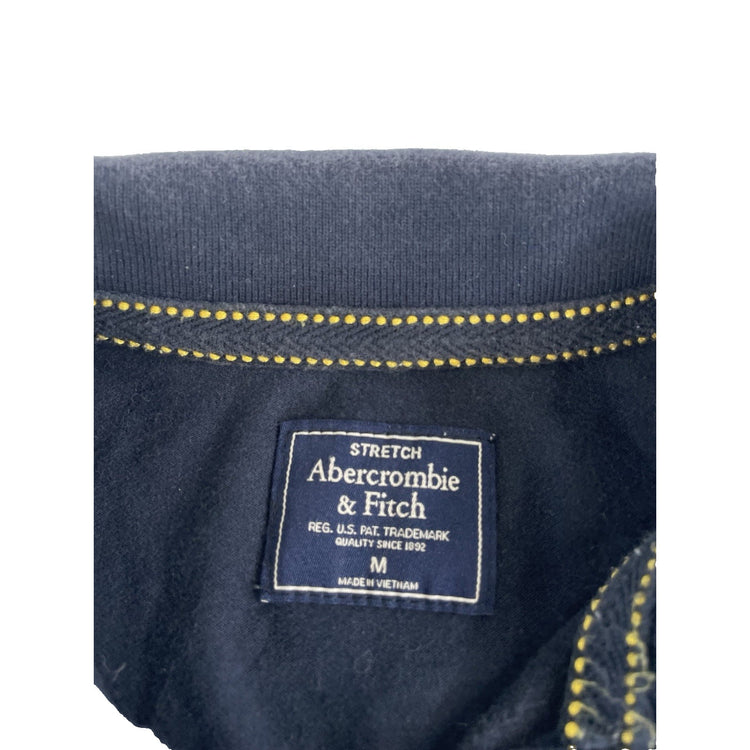 Mens Abercrombie & Fitch Navy Blue Collared T Shirt Size Medium