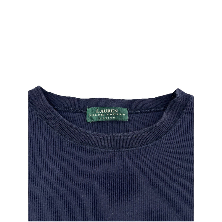 Womens Lauren Ralph Lauren Size Small Petite Navy Blue Long Sleeve
