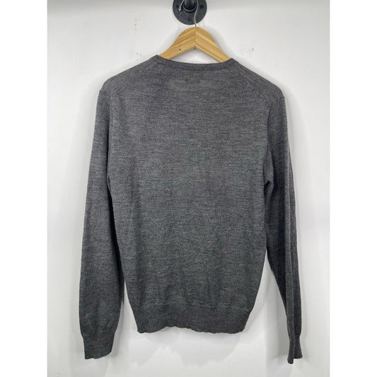 Men’s Dark Gray Polo Ralph Lauren Lightweight V Neck Long Sleeve Shirt Sz S