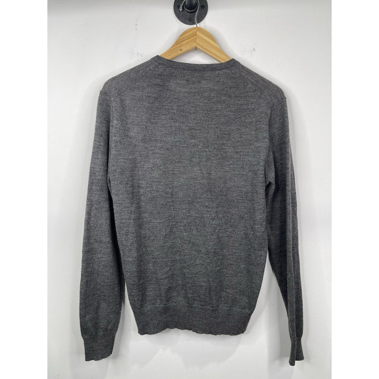 Men’s Dark Gray Polo Ralph Lauren Lightweight V Neck Long Sleeve Shirt Sz S