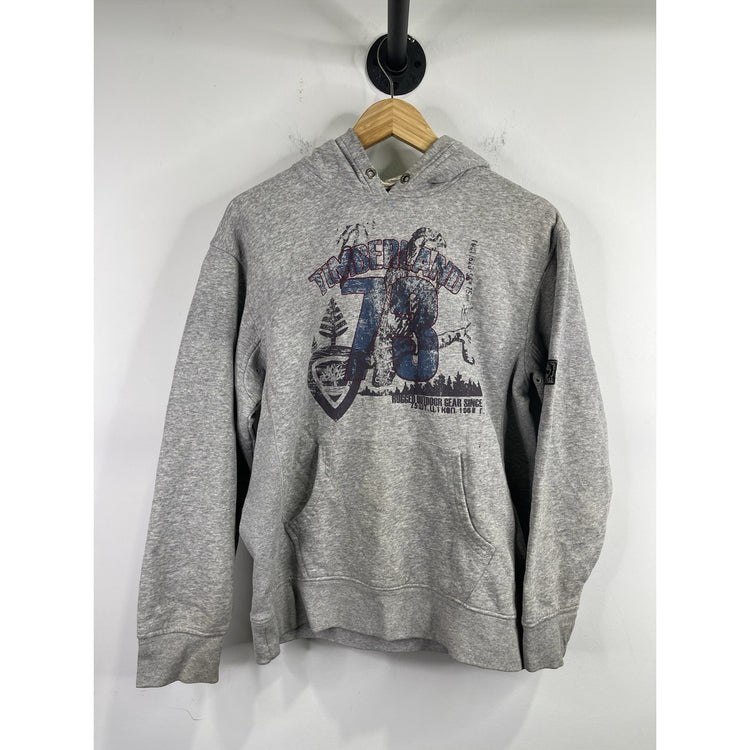 Men’s Y2K Timberland Gray 73’ Graphic Hoodie Sz Small