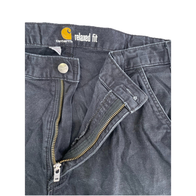Mens Carhartt Relaxed Fit Straight Black cargo Pants Size 36x32