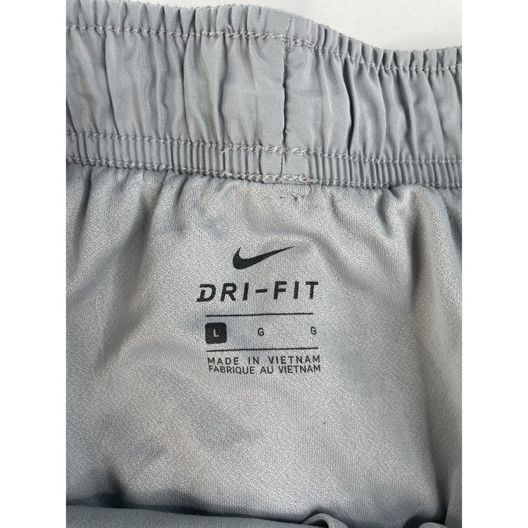 Women's Nike Dri-FIT Light Grey Athletic Running Shorts, Size L