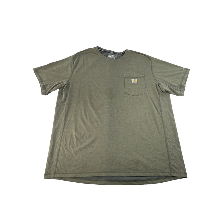 Men's Carhartt Force Relaxed Fit Short Sleeve Pocket T-Shirt Green Size XL