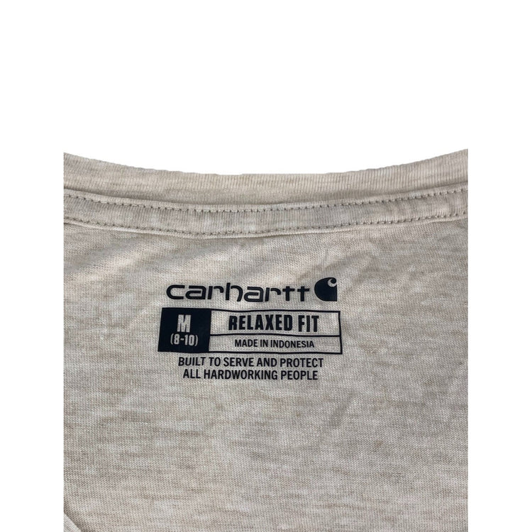 Womens Carhartt Cream Dry Fit V-Neck T-Shirt Size M