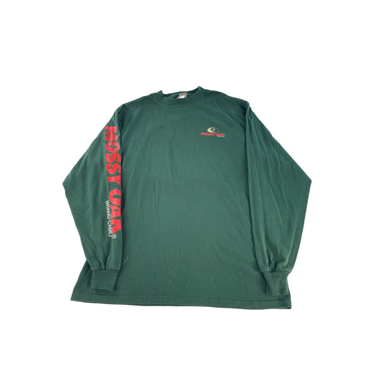 Mens Jerzees Mossy Oak Outdoors Deer Graphic Long Sleeve T-Shirt Green Size L
