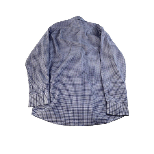 Mens Lauren Ralph Lauren Blue & White Slim Fit Button Up Shirt Size 16