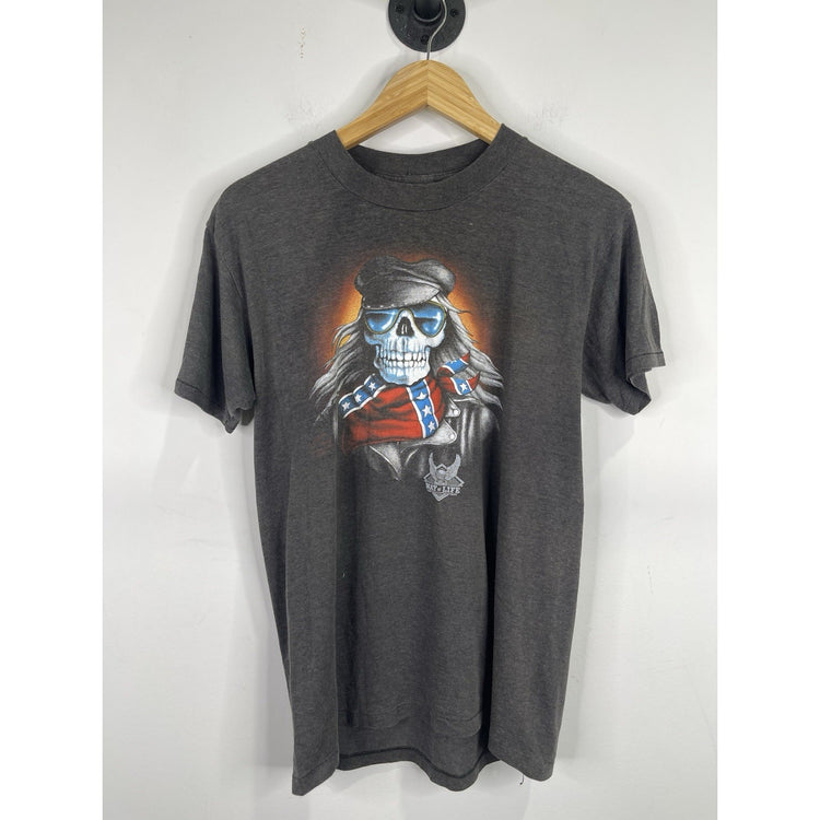 Men’s Vintage 3D Emblem “Way Of Life” Biker Gray T Shirt Sz Medium