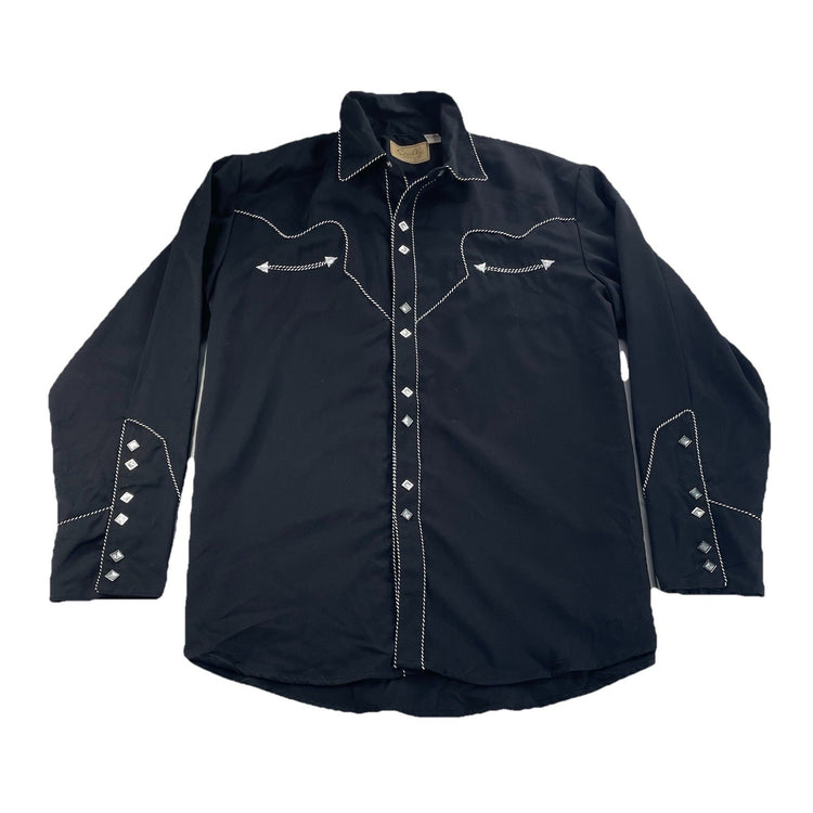 Mens Scully P-726 Legend Black Western Pearl SnapDown Shirt Size Xl