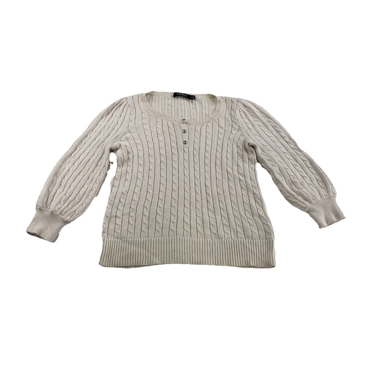 Womens Lauren Ralph Lauren Size Medium White Knitted Sweater