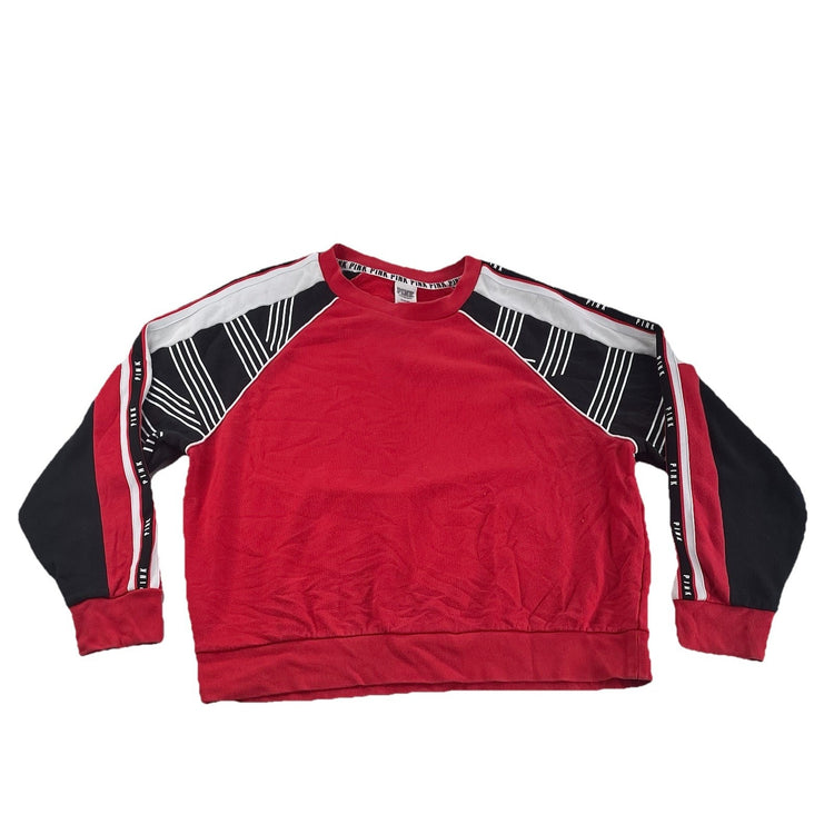 Women’s PINK Victoria Secret Red,Black,&White Crewneck Sweatshirt Size M
