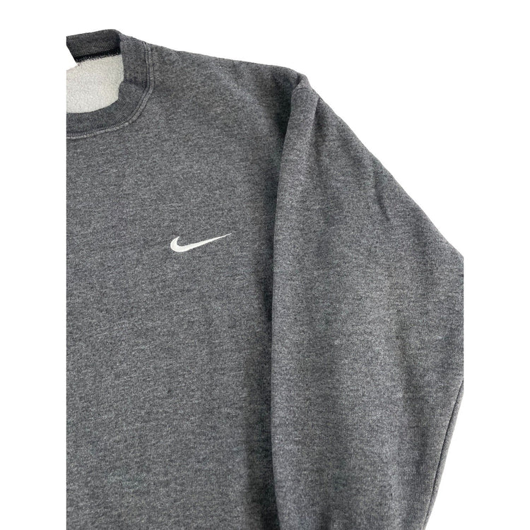 Vintage Y2K Nike Crewneck Sweatshirt Mini Swoosh Dark Gray Tag Logo Size Medium