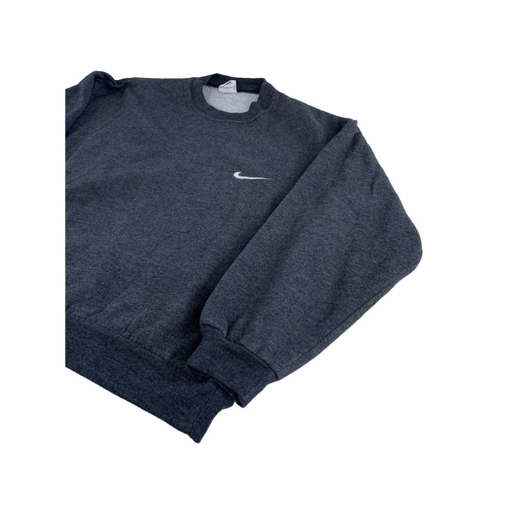 Vintage Y2K Nike Crewneck Sweatshirt Mini Swoosh Dark Gray Tag Logo Size Medium