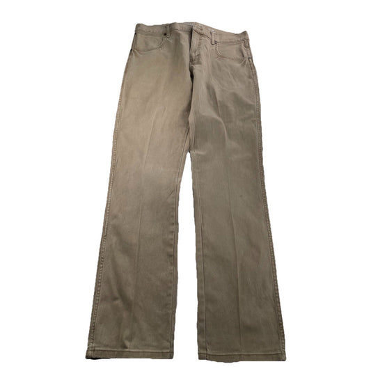 Men’s Wranglers Retro Tan Slim Straight Jeans Size 35x34