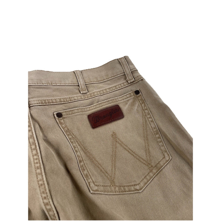 Men’s Wranglers Retro Tan Slim Straight Jeans Size 35x34