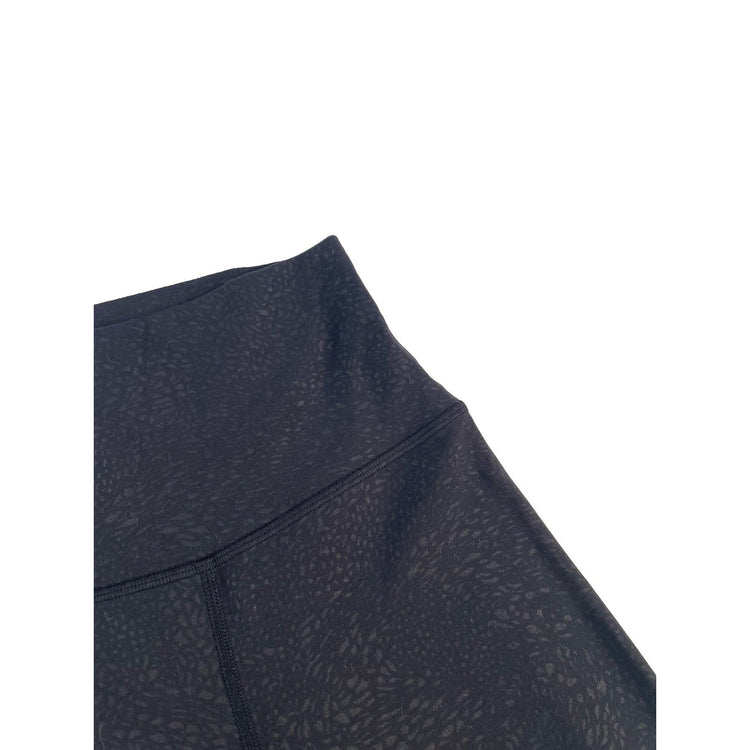 Womens Lululemon Black Embossed Cheetah Leopard Print Yoga Leggings SIZE 2
