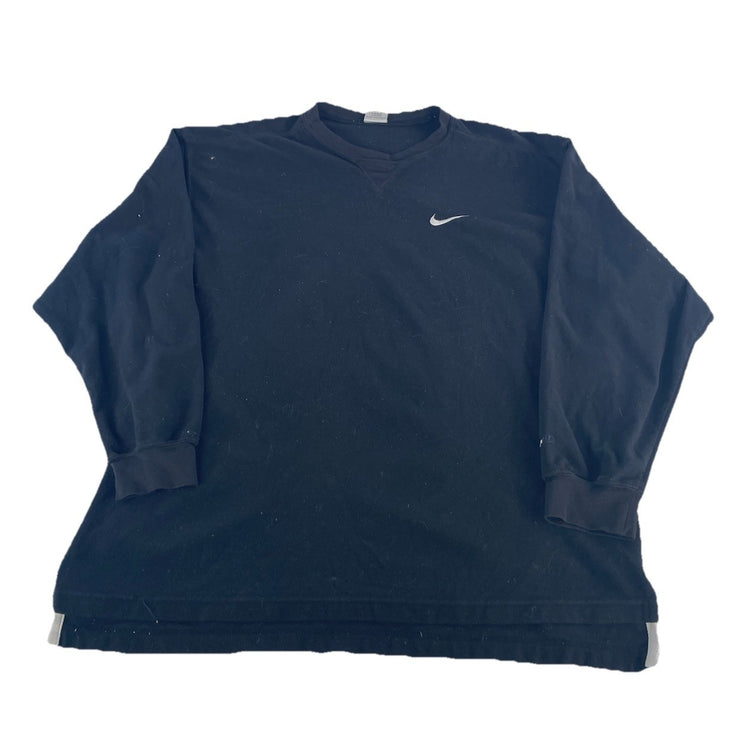 Mens Vintage Nike Classic Black Thermal Fit Sweatshirt Size L