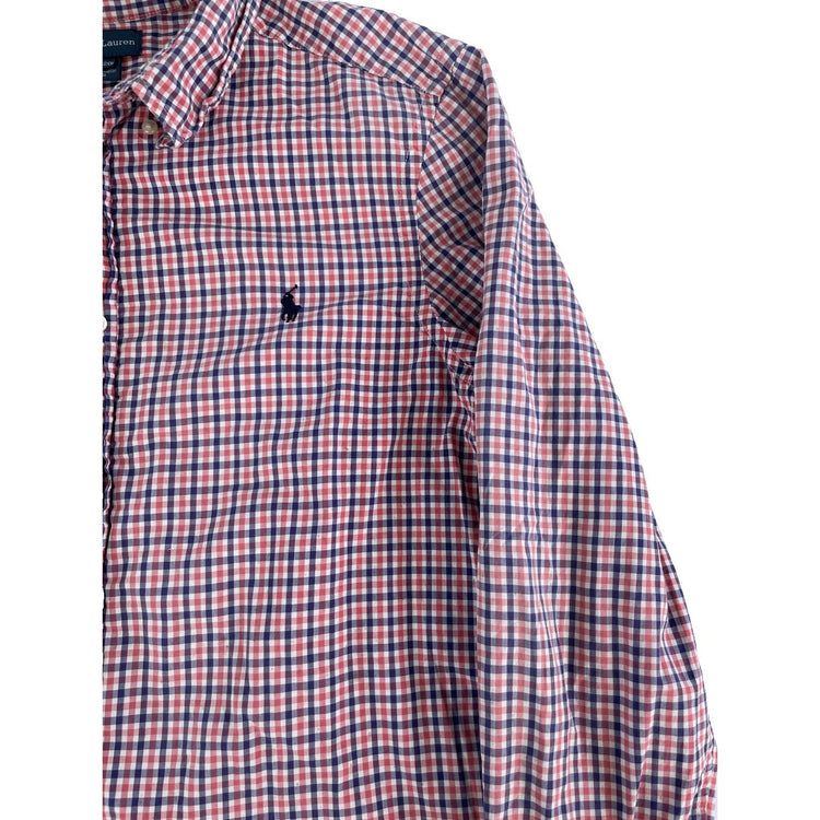 Youth Boys Ralph Lauren ButtonUp Shirt Multicolor Plaid Pattern Size Xl