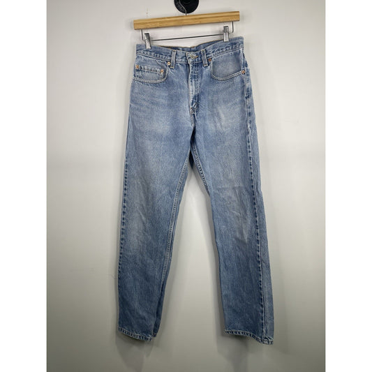 Men’s Levis 505 Jeans Blue Denim Straight Fit Classic Medium Wash Zip Fly 31x32