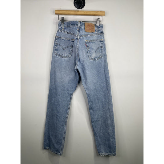 Men’s Levis 505 Jeans Blue Denim Straight Fit Classic Medium Wash Zip Fly 31x32