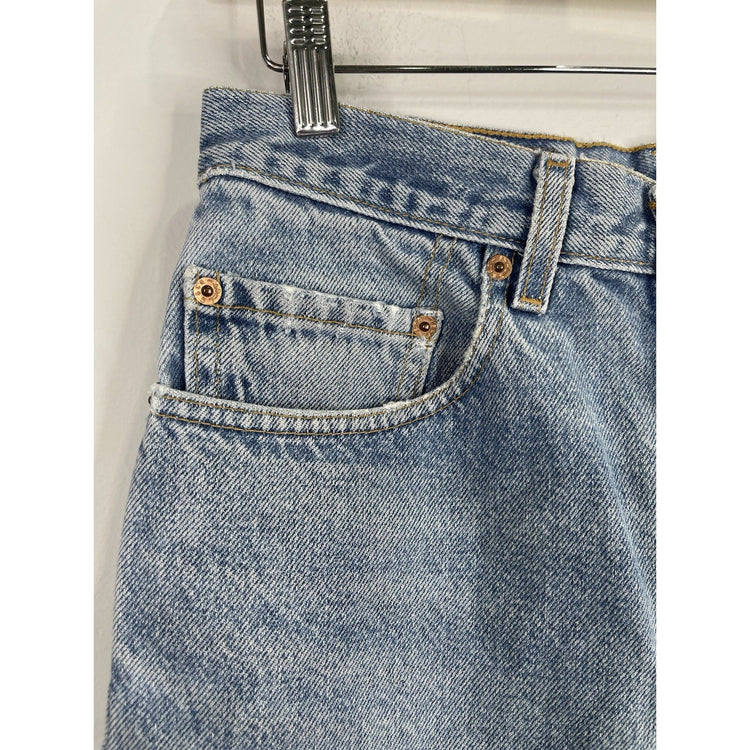 Men’s Levis 505 Jeans Blue Denim Straight Fit Classic Medium Wash Zip Fly 31x32
