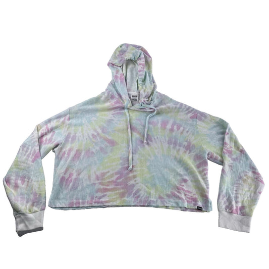 Womens Victoria’s Secret PINK Multicolored Mesh Hooded Sweater Size Large