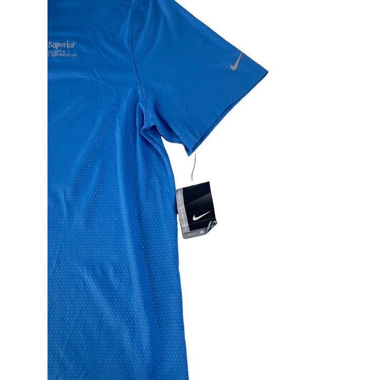 Mens Nike Superior Gas Lift & Completion Service Blue Collared T Shirt Size XL