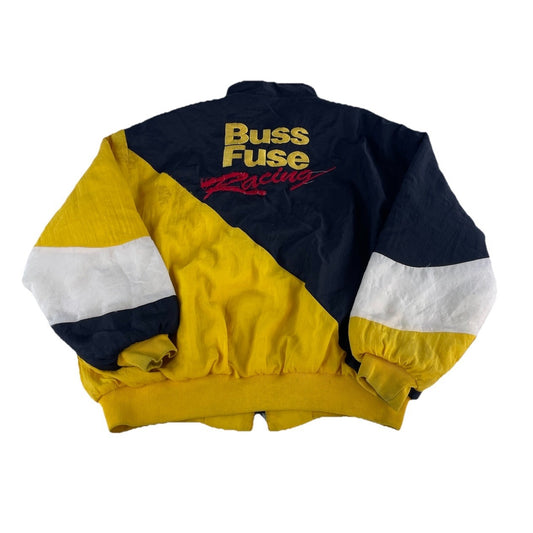 Mens Vintage Swingster Multicolor Nylon Buss Fuse Racing Jacket Size Xl