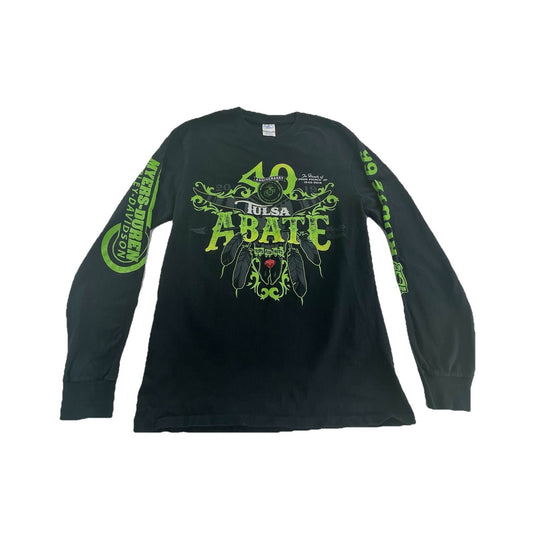 Men’s Port & Company Vintage Black Long Sleeve 40 Anniversary Tulsa Abate Size M