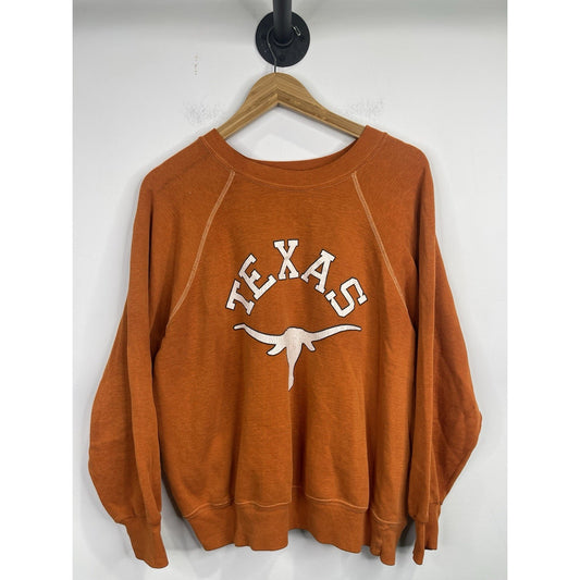 Vintage Texas Long Horns Orange Pullover Sweatshirt Sz Large Soffe Sweats