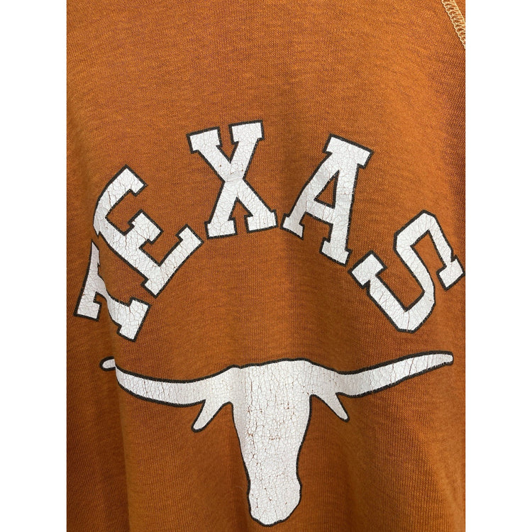 Vintage Texas Long Horns Orange Pullover Sweatshirt Sz Large Soffe Sweats