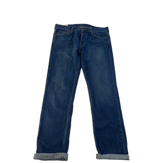 Mens Hollister Slim Straight Blue Jeans Size 34X32