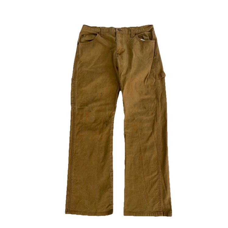 Mens Genuine Dickies Relaxed Fit Brown Canvas Carpenter Pants Size 32x30