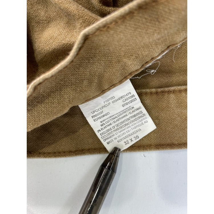Mens Genuine Dickies Relaxed Fit Brown Canvas Carpenter Pants Size 32x30