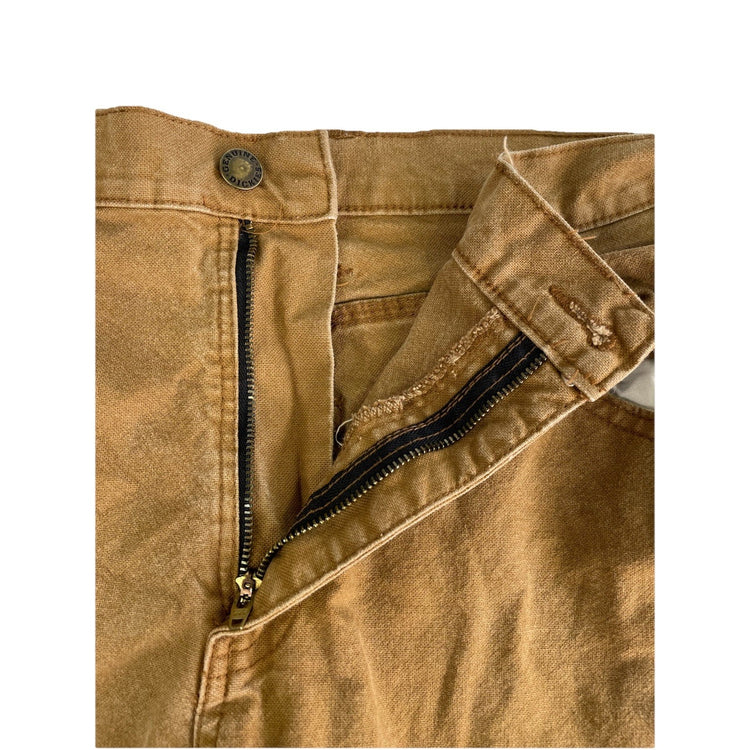 Mens Genuine Dickies Relaxed Fit Brown Canvas Carpenter Pants Size 32x30