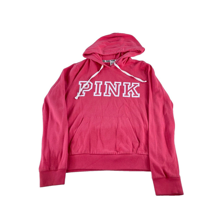 Womens PINK Victoria Secret Basic Logo Pullover Hoodie Pink Size S
