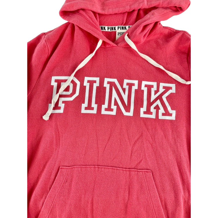 Womens PINK Victoria Secret Basic Logo Pullover Hoodie Pink Size S