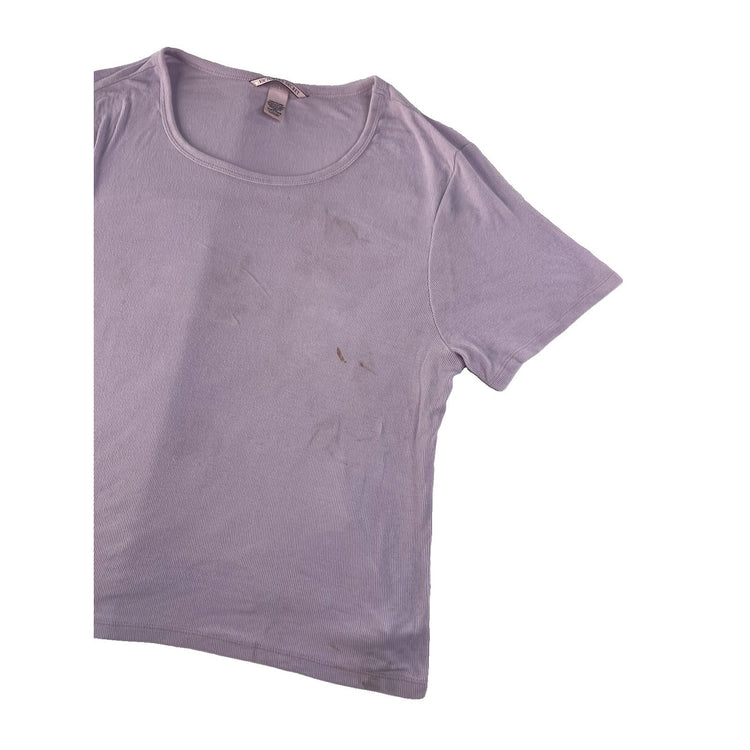 Womens Victorias Secret Purple Ribbed T Shirt Size XL