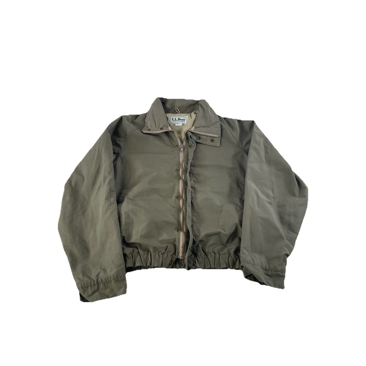 Womens Vintage L.L.Bean Olive Green Snap Button Jacket Size Medium