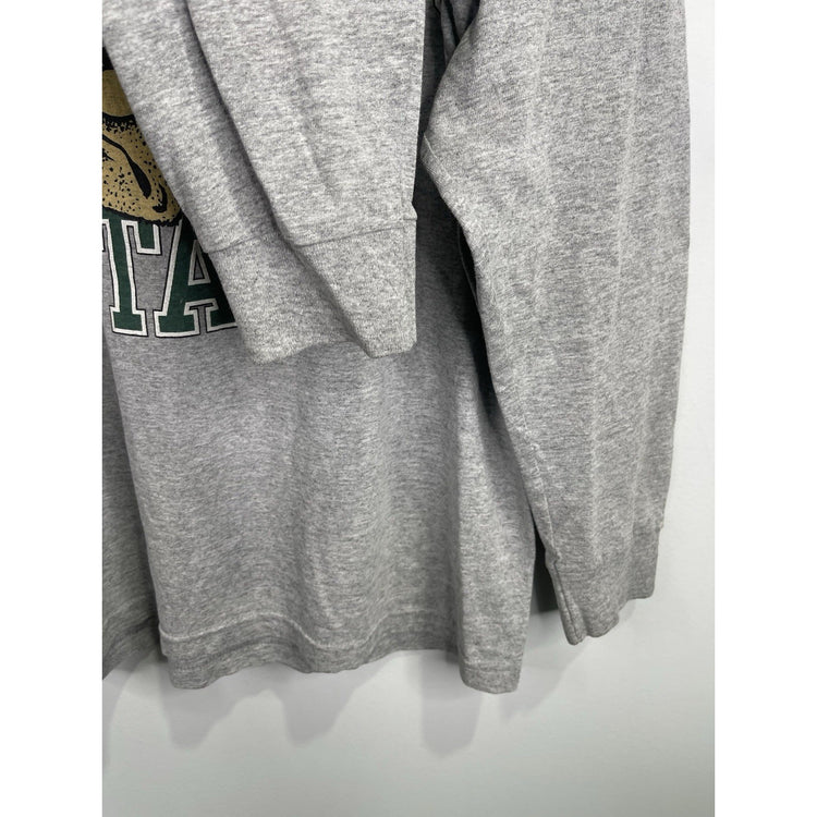 Men’s Gray Vintage Michigan State Long Sleeve Shirt Sz Large