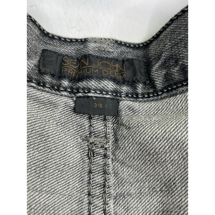 Y2k Mens Sean John Grey  Denim Jean Shorts Sz 36