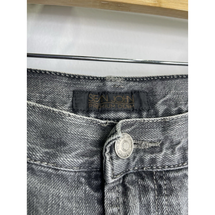 Y2k Mens Sean John Grey  Denim Jean Shorts Sz 36