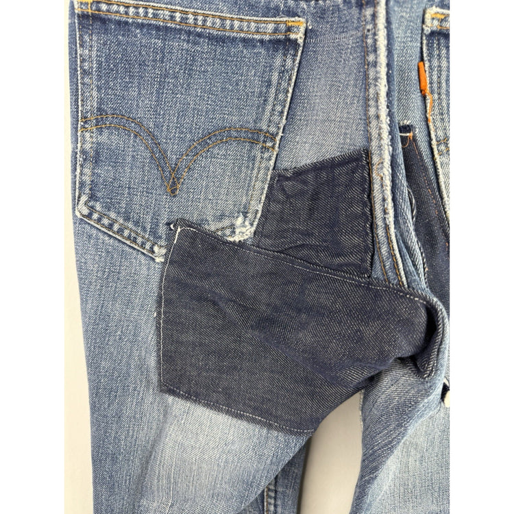 1960s Levi 646 Orange Tab Big E Flared Jeans 26x30