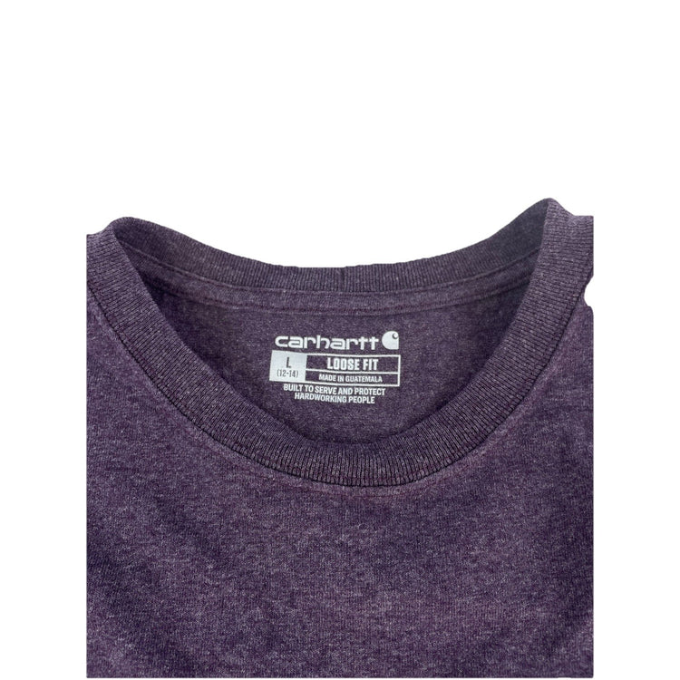 Mens Carhartt Loose Fit Heathered Purple Solid Tee Size L