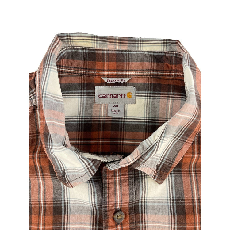 Mens Carhartt Relaxed Fit Plaid Pattern ButtonUp Shirt Multicolor Size 2xl