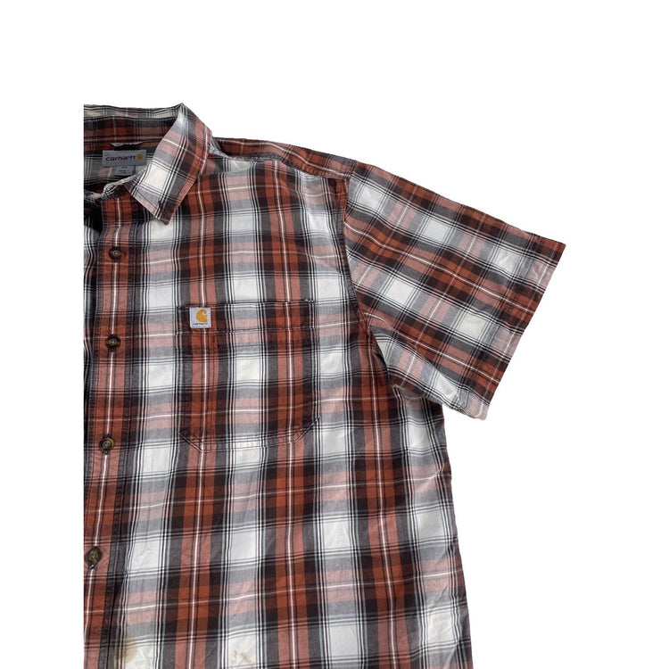 Mens Carhartt Relaxed Fit Plaid Pattern ButtonUp Shirt Multicolor Size 2xl